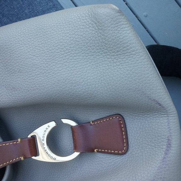 READ Dooney & Bourke Logo Lock Hobo Satchel Shoulder Bag Leather Purse - Picture 6 of 6